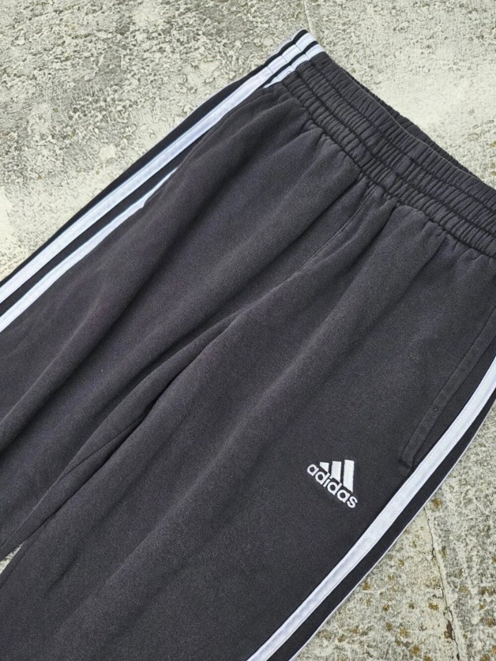 Adidas Boys Pant Black Joggar Trouser Sport Athletic White Stripes Size - Picture 4 of 8